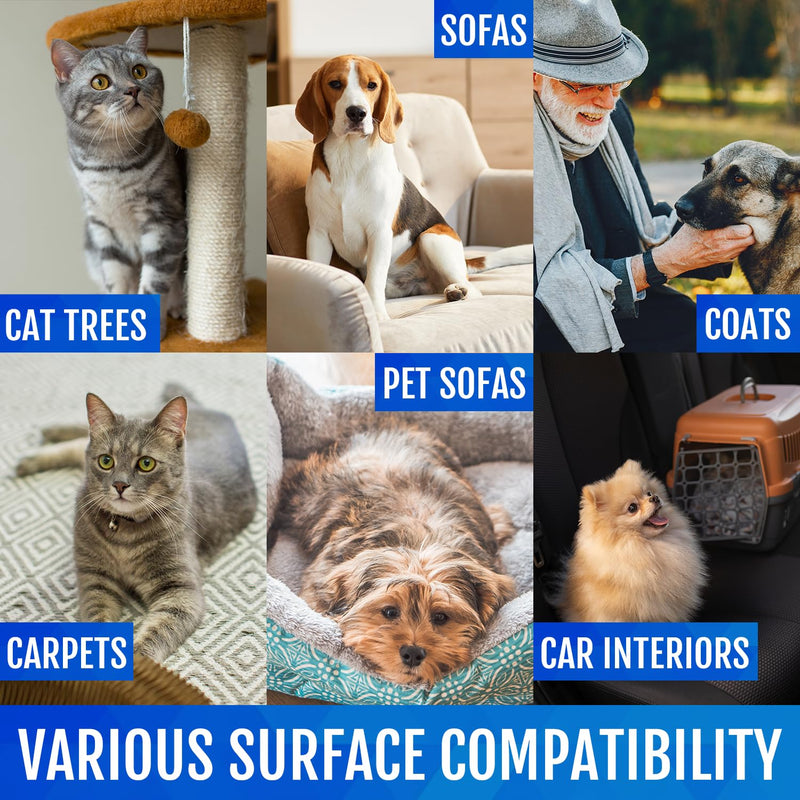Pet Hair Remover - Dog Fur Remover Tool - Lightweight, Compact Cat Dog Hair Cleaner for Car, Bed, Couch - Portable Pet Shedding Removal Tool for Home Surfaces, Portable Carpet Scraper - PawsPlanet Australia