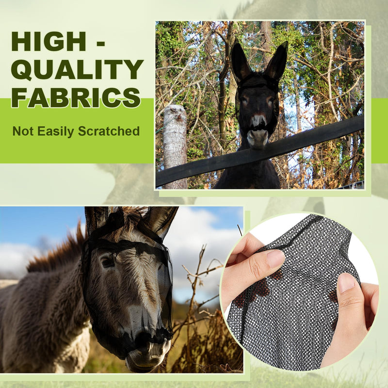 1 Pcs Small Donkey Fly Mask with Ear Protection Breathable Mule Fly Mask with Long Ears Protection from Insects and Bugs Soft Mesh with Adjustable Fastener Easy get on and Off(Black) Black 1