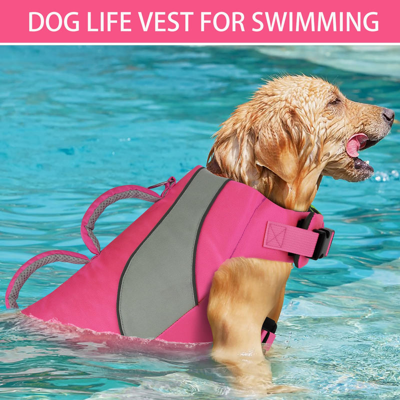 Doglay Dog Life Vest, Dog Life Jacket with Double Rescue Handles and Reflective Stripes, Adjustable High Visibility Swimming Safety Vest, Dog Lifesaver Pet Life Preserver for Small Medium Large Dogs. XL :27.6"-38.6" (Ribcage Girth)- Double Handles