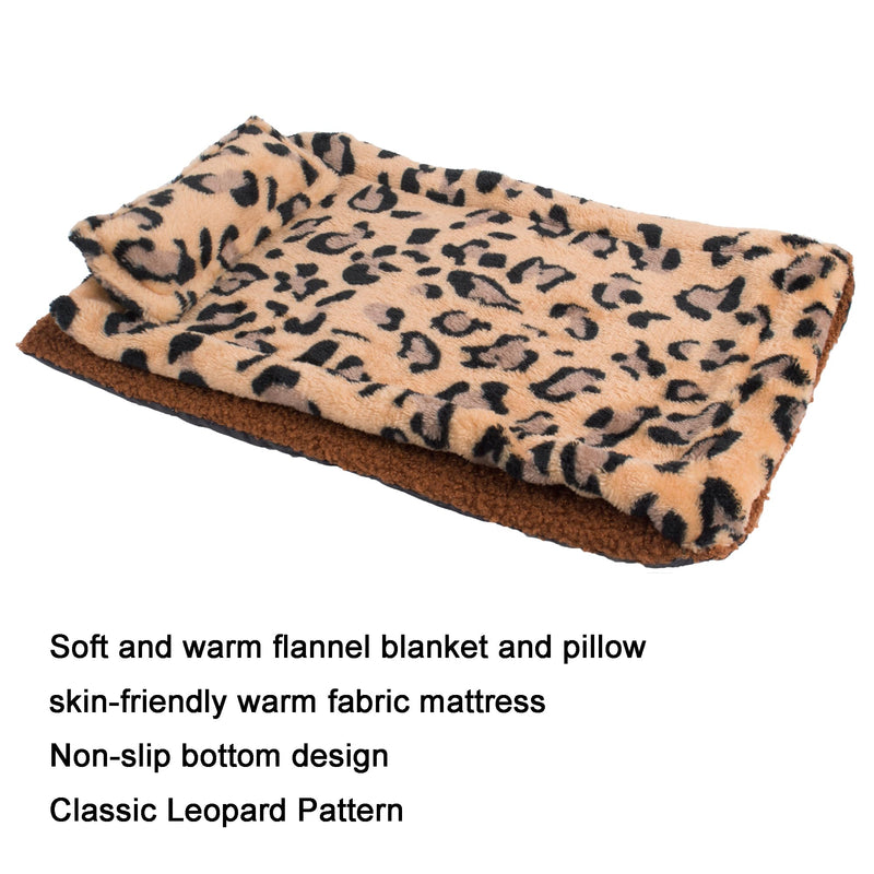 ADOGGYGO Bearded Dragon Bed with Pillow Blanket, Bearded Dragon Tank Accessories Lizard Hide Habitat Shelter, Warm Sleeping Bag with Cover for Bearded Dragon, Leopard Gecko, Lizard (Brown) Brown