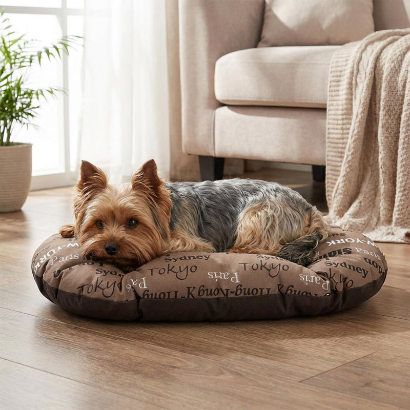Ferplast Cat Bed, Dog Bed Washable Pet Mat Cushion in Cotton with Soft Padding, 55 x 36 cm. Brown 55 x 36 x 5 cm (L x W x H) Beige