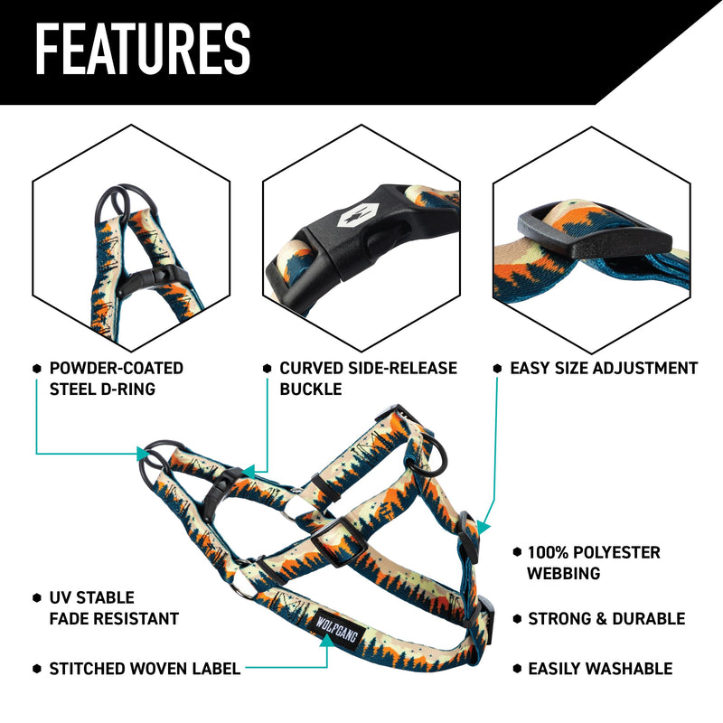 Wolfgang Heavy Duty Adjustable Dog Harness, Pull-Tested to Over 800 lbs for Walking & Training, Overland Print, Extra Large XL (1 Inch x 26-38 Inch) - PawsPlanet Australia
