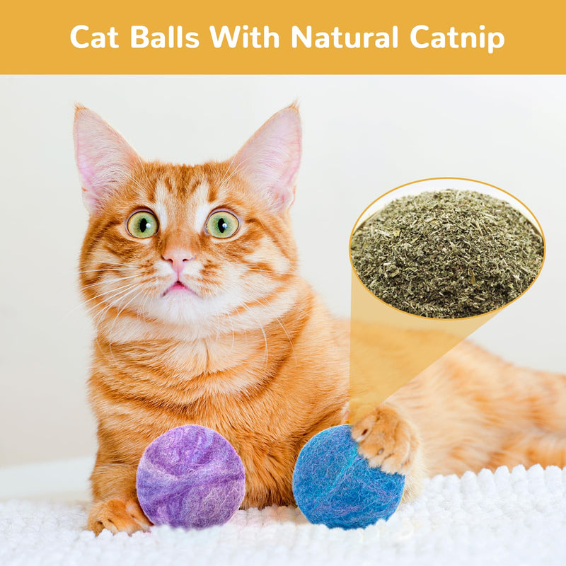 Retro Shaw Catnip Toys, Catnip Balls with Bell, Cat Toys with Silvervine and Catnip, Catnip Toys for Cats, Cat Toys for Indoor Cats, Cat Chew Toy, Cat Nip Toys for Cats Kittens Kitty, 6 Pack - PawsPlanet Australia