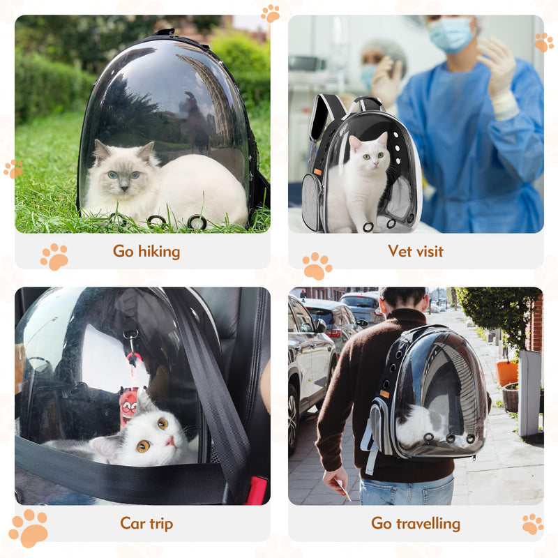 Cat Carrier Backpack, Cat Carrier Backpack for Small Medium Cat Puppy Dog, Transparent Space Capsule Pat Carrier Backpack, Airline-Approved Pet Carrier, Designed for Travel Hiking Walking Camping - PawsPlanet Australia