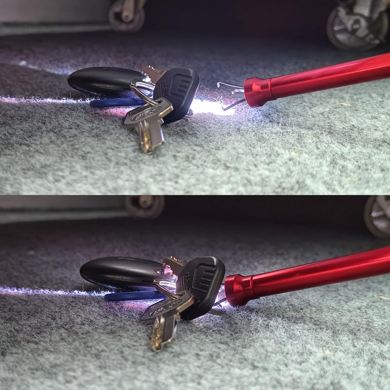 Flexible Claw Pickup Tool with Magnet Tool Flexible telescoping Claw led Light Grabber Extend，Long 28'' Four Claw 4-Claw for Small Parts Pickup Reacher Tool for Mechanics,Jewelry,Kids,etc. (Red) Red - PawsPlanet Australia