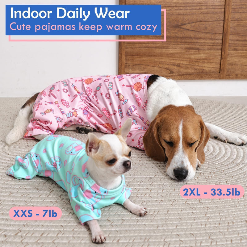 Medium Dog Onesie for Small Breeds – Cute Cozy 4-Leg Pajamas | Jumpsuit with Belly Wrap,Protects Skin & Reduces Shedding,Soft Comfort Clothes for Daily Wear,Pink 01# Pink Candy Medium(13-17lbs) - PawsPlanet Australia