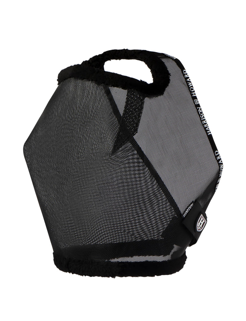 Harrison Howard All Round Mesh Horse Fly Mask UV Protective with Fleece Padded Edging Black L Full (Large) - PawsPlanet Australia