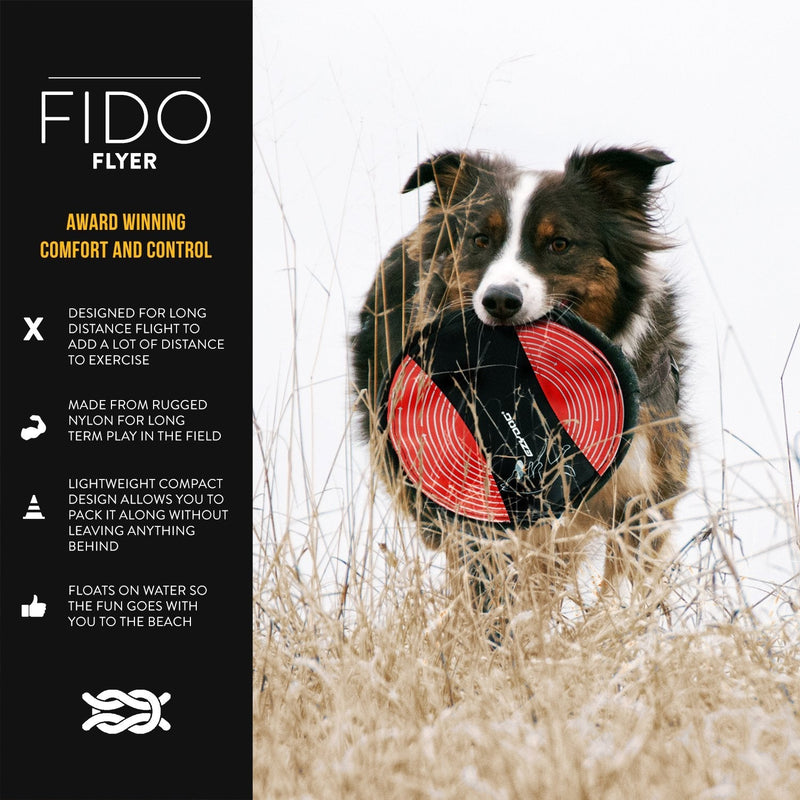 EzyDog Fido Flyer Dog Disc Frisbee Toy - Heavy Duty Nylon-Reinforced Webbing for Durability - Lightweight and Perfect for Fetching, Running and Exercise - Designed for Small, Medium and Large Dogs