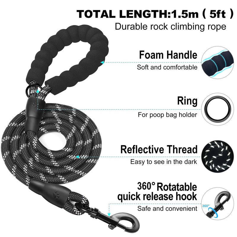 haapaw Dog Harness with Leash Set, No Pull Adjustable Reflective Step-in Puppy Harness with Thickened Padded Vest for Extra-Small/Small Medium Dogs M Black - PawsPlanet Australia