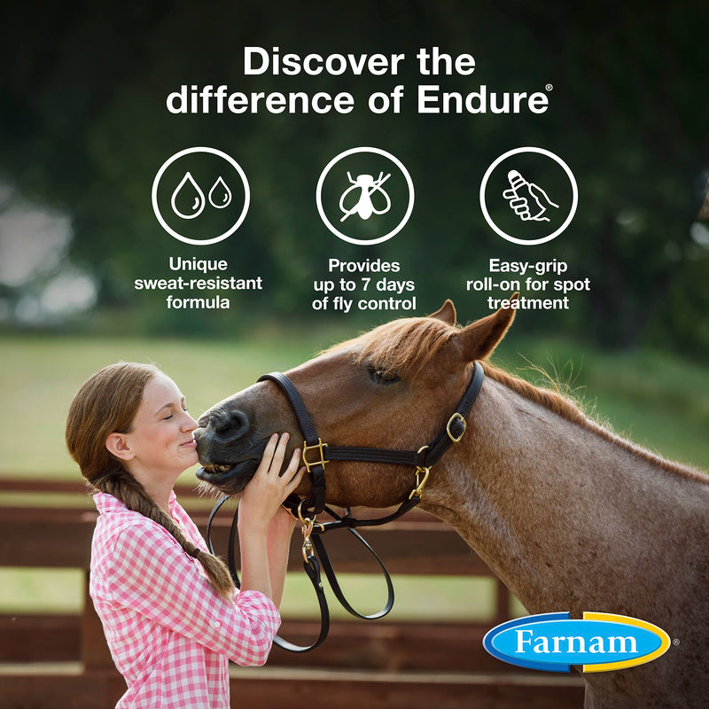 Farnam Endure Roll-On Fly Repellent for Horses, for Sensitive Areas, 3 Ounces 3 oz. Roll On