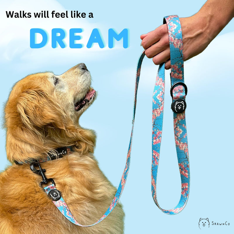 ShawnCo Dream Walk Dog Leash- Premium, Nylon Pet Leash with Soft Neoprene Handle for Small, Medium and Large Dogs (ICY Lilac, Medium/Large) Icy Lilac - PawsPlanet Australia