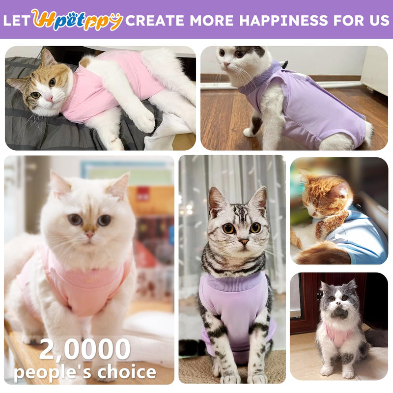 Cat Recovery Suit for Abdominal Wounds or Skin Diseases,Kitten Onesie for Cats After Surgery Wear Surgical Spay Suit for Female Cats Kitten Cone of Shame Alternative-Purple(S) Purple Small - PawsPlanet Australia
