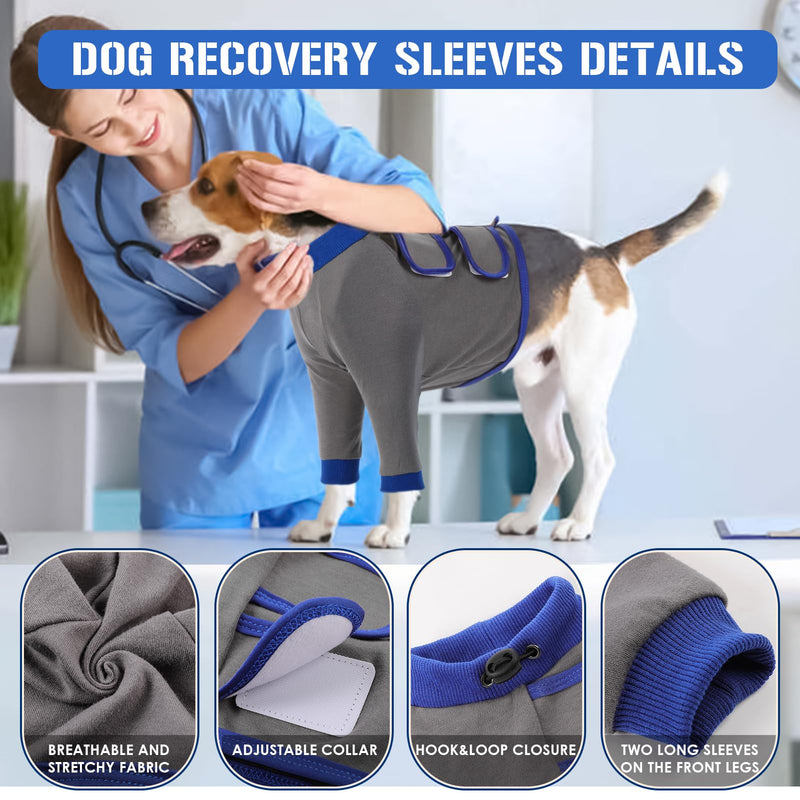 Dog Recovery Sleeves for Front Legs,Dog Sleeves to Prevent Licking,Breathable Dog Front Recovery Sleeve Right Left Leg,Dog Leg Sleeve After Surgery for Medium to Large Dogs,Grey M Size Medium(CHEST:17.3-21.6") Grey