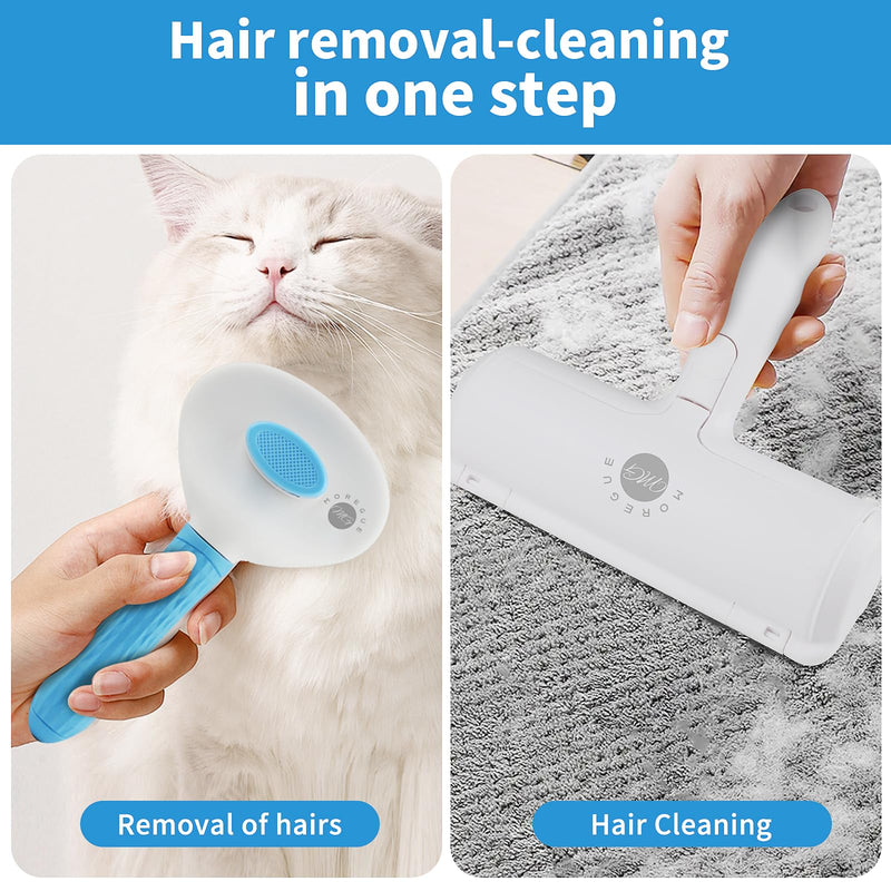 Roller Pet Hair Remover-2Pack Brush and Remover Reusable Lint Roller-Cat and Dog Hair Remover-Pet Hair Remover for Furniture/Bed,Reusable Dog Hair Remover Roller for Dog & Cat Cleaning (Grey) Gray - PawsPlanet Australia