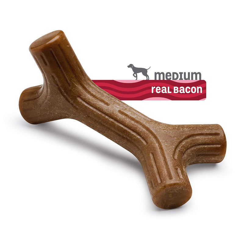 Benebone Bacon Stick Durable Dog Chew Toy for Aggressive Chewers, Real Bacon, Made in USA, Medium