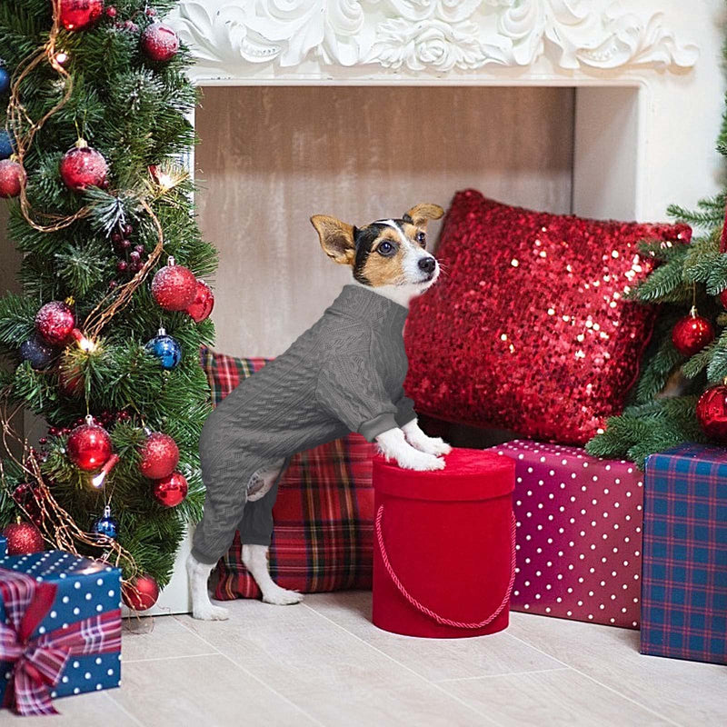 Dog Sweater Turtleneck Knitted Dog Clothes Solid Color Puppy Sweater Warm Cat Sweater Dog Sweaters for Medium Dogs (Grey & M) Grey - PawsPlanet Australia