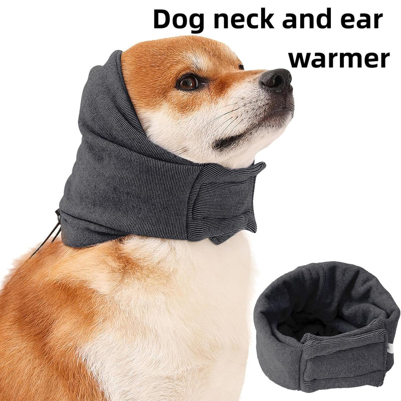 Ear Protection for Dogs - Dark Grey M, Soft Neck and Ear Protection with Noise Reduction, Waterproof Pet Accessory for Soothing Stress Situations