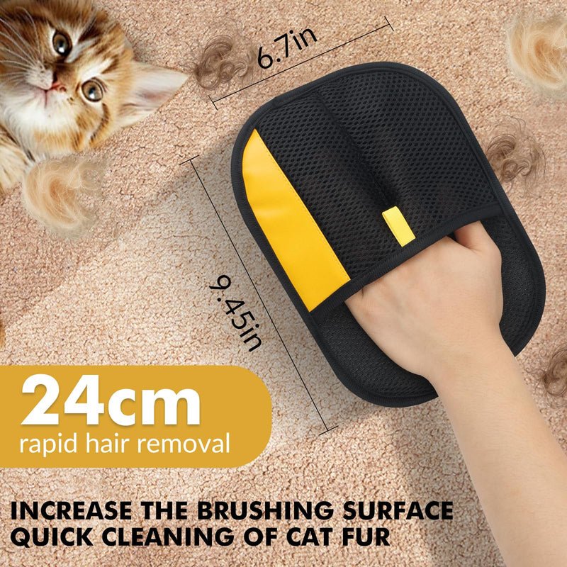 Pet Hair Removal Glove,2Pcs,Electrostatic Gloves Pet Hair Removal,Highly Efficient,Pet Hair Remover Glove,9.45-Inch Large Brush Surface,Reusable Cat Grooming Gloves for Couch,Sweater,Carpet,Curtain. - PawsPlanet Australia