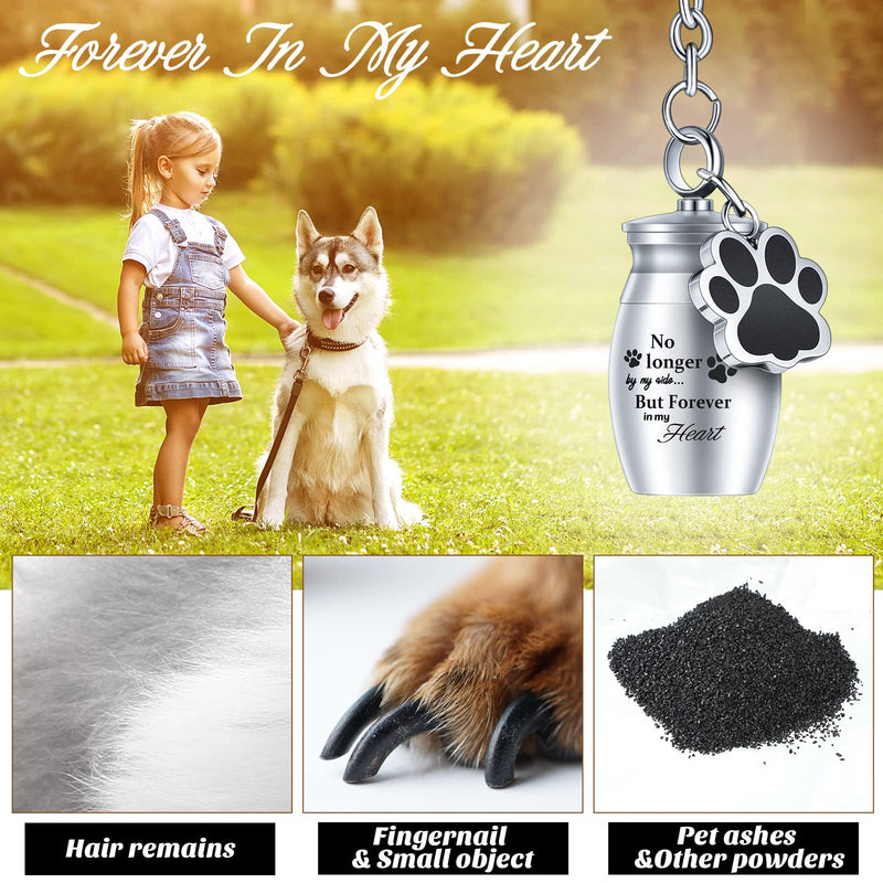 Tudomro 2 Pcs Pet Urns Keychain for Dog Cat Ashes with Storage Bags Small Pet Cremation Keepsake Pend Paw Print Memorial Urn Fresh Style - PawsPlanet Australia