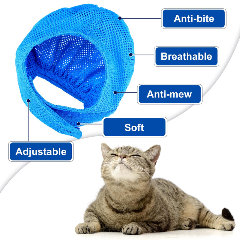 10 Pcs Cat Bathing Bag Set Pet Mesh Shower Bag Anti Bite and Scratch Pet Grooming for Washing Brush, Cat Muzzle, Nail Clipper, Nail File, Tick Tool (Blue and Gray) Blue and Gray - PawsPlanet Australia