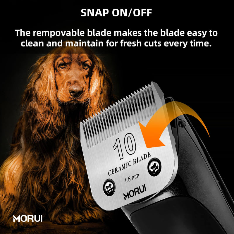 Pet Dog Grooming Clipper Replacement Blade，Detachable Ceramic Blade，Compatible with Most Andis,Oster A5 Wahl KM Series Clippers Size 10 Cut Length 1/16"(1.5mm) 10# - PawsPlanet Australia