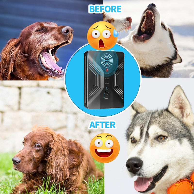 Upgraded Ultrasonic Dog Bark Deterrent Device - Rechargeable, Waterproof, 3 Modes, 33ft Ultrasonic Bark Box, Anti Barking Device - Stops Excessive Barking, Neighbor Dog Disturbances, Pitch-Black - PawsPlanet Australia