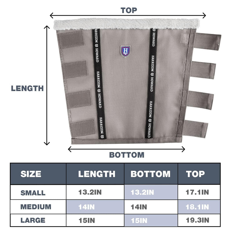 Harrison Howard Loose-Fitting Horse Fly Boots UV-Protective, Breathable, Tear-Resistant Fine Mesh Leggins Stay-on Comfortable Fly Boots with Ultra-Soft Wool Trim (Set of 4) Original Grey Cob (Medium) Cob (Medium)