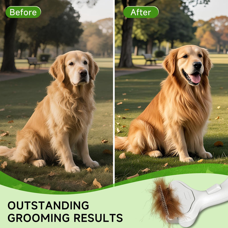 Undercoat Shedding Brush for Dogs & Cats – Professional Deshedding & Dematting Tool – Grooming Comb for Long Hair, German Shepherds & All Pets 6.71"-Depilatory Comb - PawsPlanet Australia