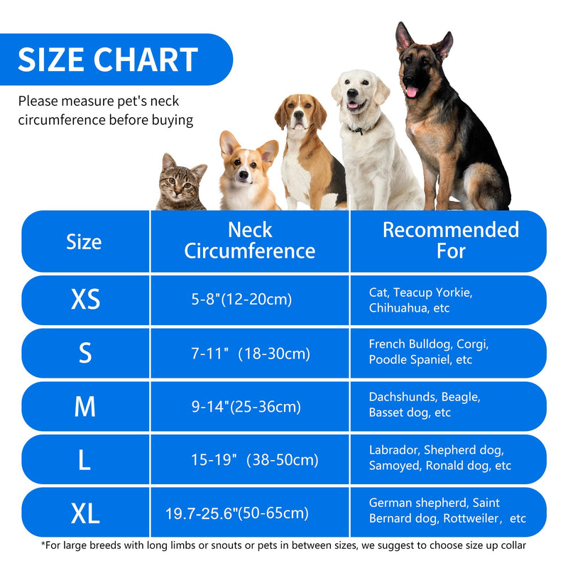 Dog Cone Collar, Inflatable Dog Cone Soft Protective Pet Recovery Collar After Surgery for Dogs and CatsBlue L (15-19") L (Neck: 15-19") Blue - PawsPlanet Australia
