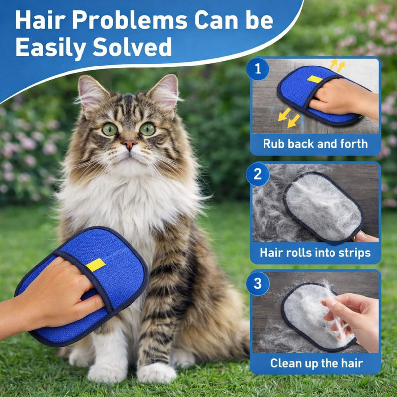 Pet Hair cleaning & Deshedding Glove for Dogs & Cats, Washable, Enhanced Grip, Removes Loose Fur, Lint & Dirt Easily, Couch,Carpet,car seat - PawsPlanet Australia