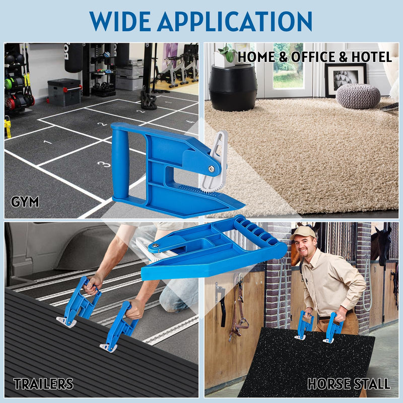 Mat Movers Tool, 2 Pcs Mat Grippers for Horse Stall Mat for Livestock, Thick Rubber Mat for Floor, Gym Floor Mat, Trailer Mat, Heavy Duty Stall Mat Handlers, Effortless Mat Puller for Tack Room, Barn - PawsPlanet Australia