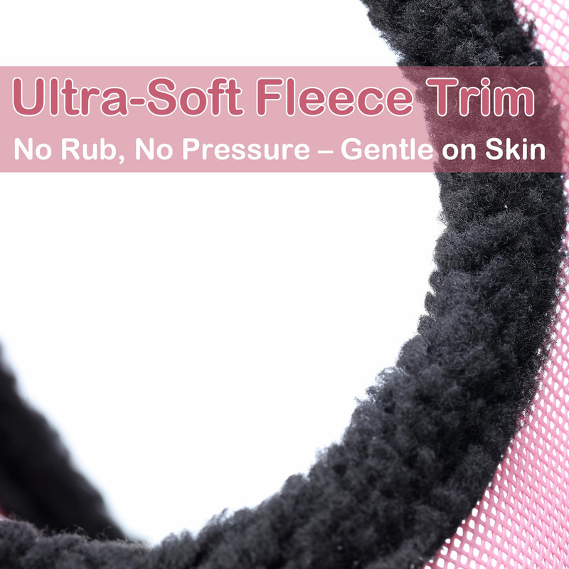 LEAFOREST Horse Fly Mask UV Protection Mesh All Round Without Ears for Donkey Equine Horses Pink Full