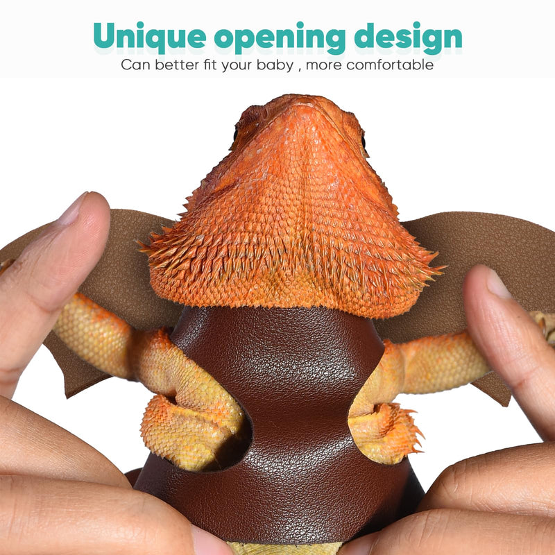 LIKZINWA Bearded Dragon Lizard Leash Harness,4 Size Pack Adjustable Small Animal Harness for Reptile and Small pet (New Dinosaur Wing) New Dinosaur Wing - PawsPlanet Australia