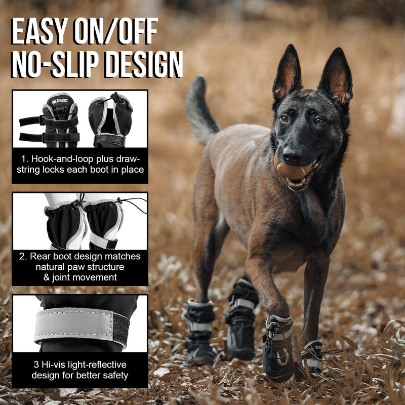 OneTigris Waterproof Grip Dog Shoes,Anti-Slip Dog Socks Boots,Pathfinder Dogs Booties Paw Protectors for Hardwood Floor,Indoor and Outdoor for Small Medium Large Dogs #9(Length:4.33"; Width:3.15") - PawsPlanet Australia