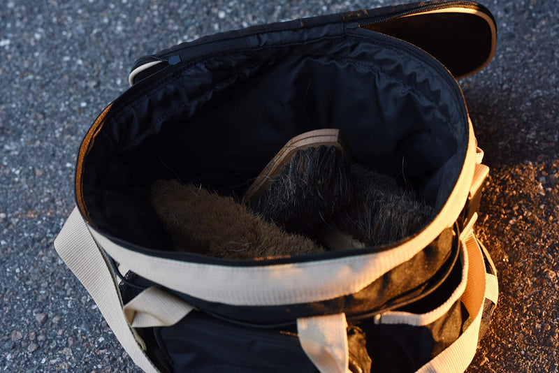 Huntley Equestrian Deluxe Grooming Bag Perfectly Designed Easy Access Multi Pocket Zipper Top Closure Double Handles Shoulder Strap Exterior Pockets One Size Black - PawsPlanet Australia
