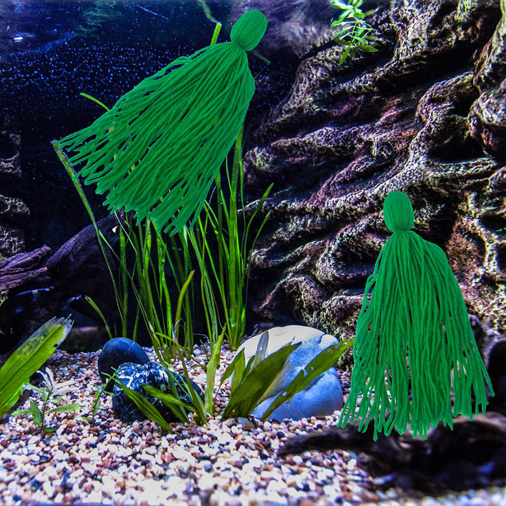 2PCS Fish Spawning Mops Fish Breeding Aquatic Plant Fish Hideout for Aquarium Floating Fish Grass for breeding spawning Fish, Aquarium Fish Fry Hiding Decorations