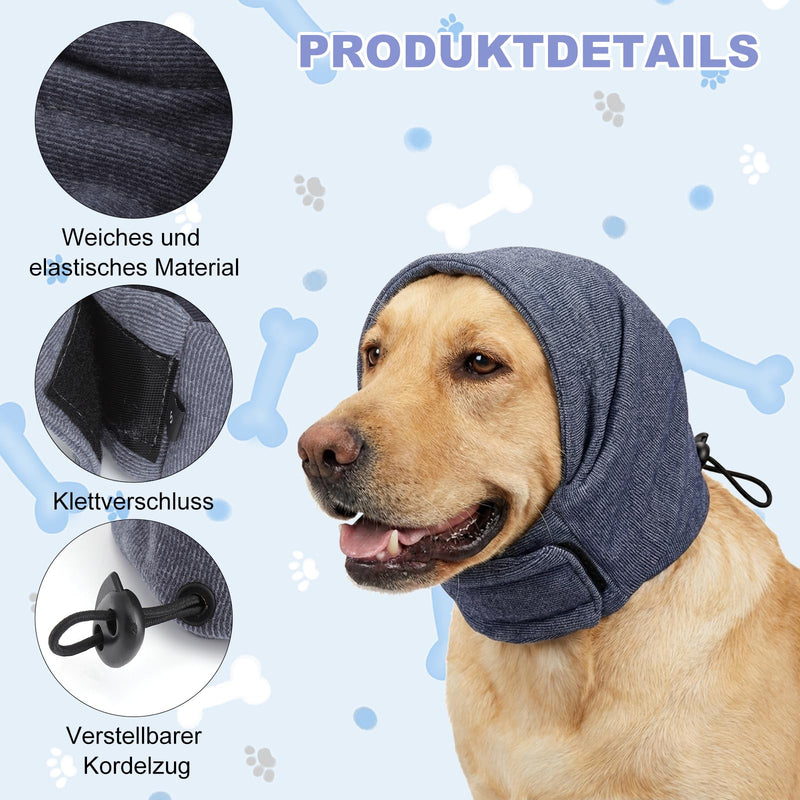 Pet Earmuffs, Adjustable Noise Protection for Dogs, dog ear defenders with Elastic Bands, dog ear cover for Noise Reduction, Calming and Anxiety Relief (Grey, S)