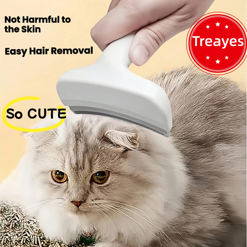 Blue Small Dog Shedding Brush - Tight V-shaped Teeth Deshedding Comb with Curve Blade, Pet Deshedding Tool for Cats and Dogs Blue - PawsPlanet Australia