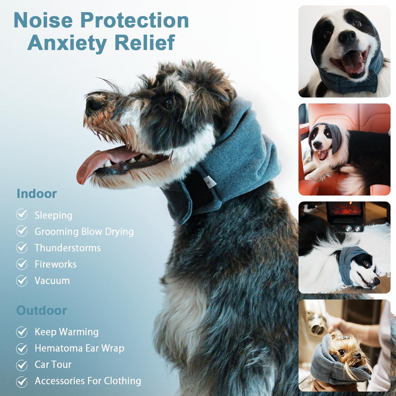 Rizzco Ear Guards for Dogs and Cats - Headband for Anxiety Relief, No-Flap Ear Wraps, Soft Ear Muffs for Noise Protection, Sleeping, Fireworks, Grooming, Drying, and Thunderstorms Large(Head Girth:18.5"-24.4") - PawsPlanet Australia