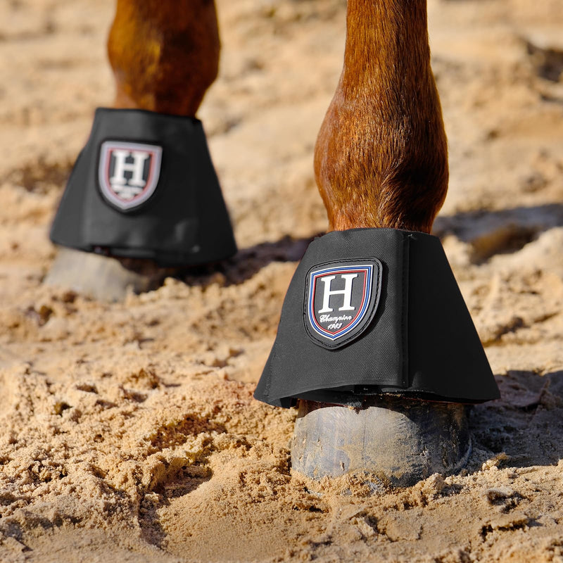 Harrison Howard Horse Neoprene Bell Boots Provide Long-Lasting Protection for Your Horse Sold in Pairs Black Full (Large)