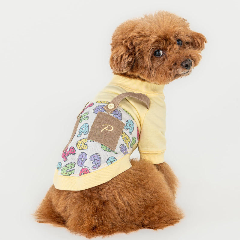Puppia Maisy Dog Shirt Round NeckTrendy Fashionable Cute Dog Apparel for Small and Medium Dogs, Light Yellow, Large Light Yellow_Maisy - PawsPlanet Australia