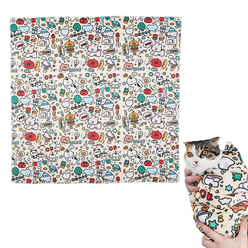 35.5" Extra Large Cat Grooming Wrap – Anti-Escape Cat Wrap for Cutting Nails, Brushing & Medication – Soft, Comfortable, Reusable, Self-Adhering, Holds Cats Up to 22lbs (Elephant Cat) Elephant CAT XL - PawsPlanet Australia