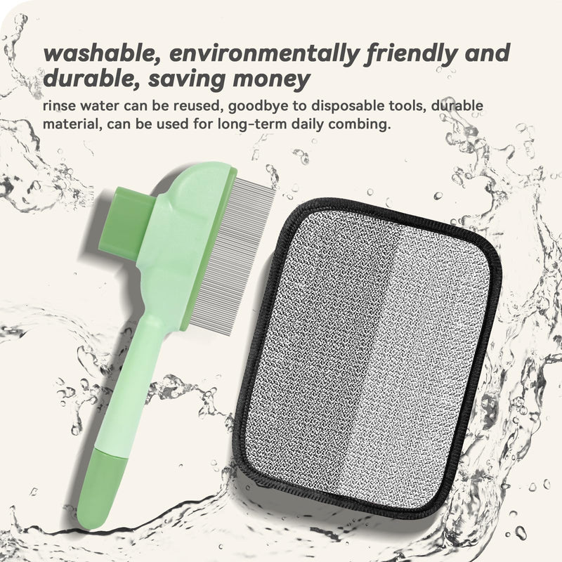 Flea Comb for Cats & Dogs – Removes Loose Hair, Tangles, Fleas & Dander, with Free Electrostatic Pet Hair Removal Glove for Clothes, Furniture, Carpets & Bedding - PawsPlanet Australia