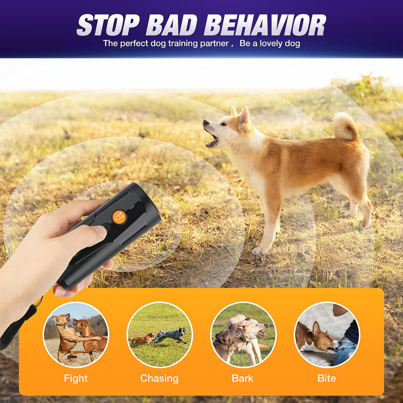 AOZOOM Dog Bark Deterrent Devices, Anti Barking Device for Dogs with 3X Sonic Emitters, Ultrasonic Anti-Barking Devices with 23FT Long Range, Efficient for Stopping Dogs from Barking Indoor & Outdoor - PawsPlanet Australia