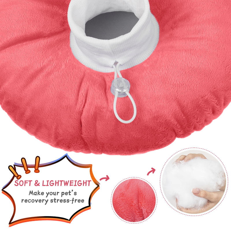 Cat Recovery Collar, Neck Cone Kitten Cone Collar Soft to Stop Licking after Surgery Cat Doughnut CollarAnti-Licking(Pink, M) Pink