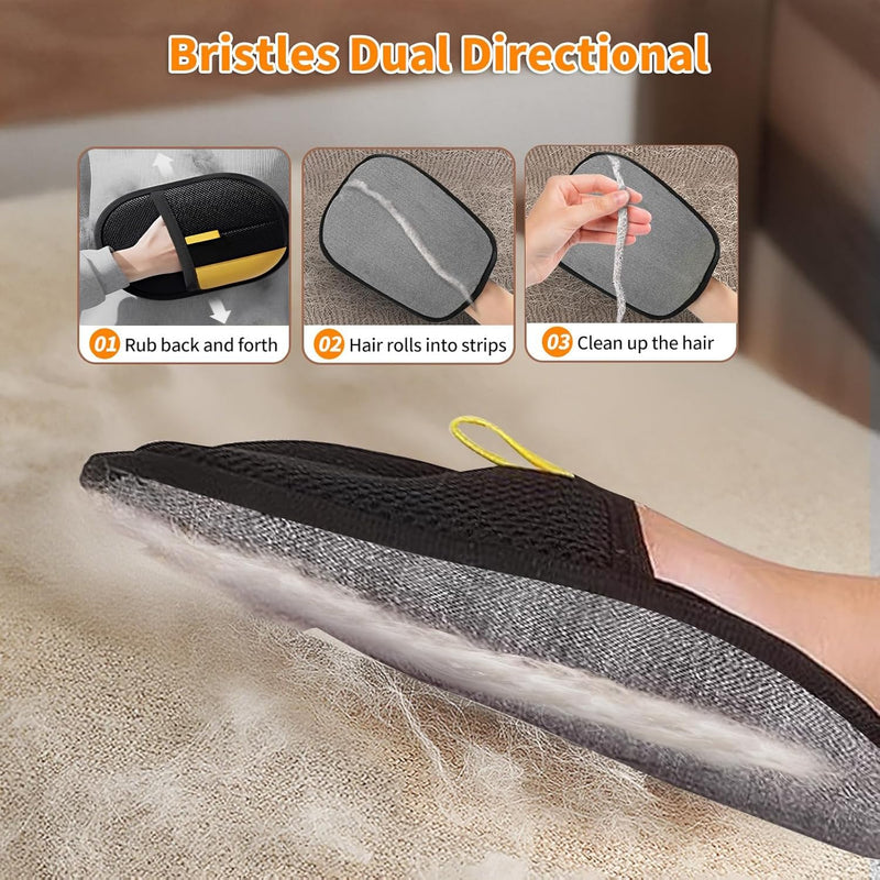 Pet Hair Removal Glove for Cats & Dogs, Newly Upgraded Reusable Electrostatic Dog Hair Gloves, Pet Hair Remover Tool for Couch, Carpet, Clothing and Bedding - PawsPlanet Australia