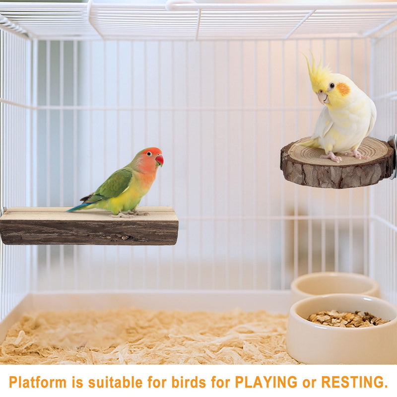 7PCS Bird Perches, Natural Wood Parrot Perch Stand, Bird Perch Chewing Stick Cage Accessories Hanging Multi-Branch Perch Platform Swing Toy for Parakeets, Cockatiels, Small Medium Birds - PawsPlanet Australia