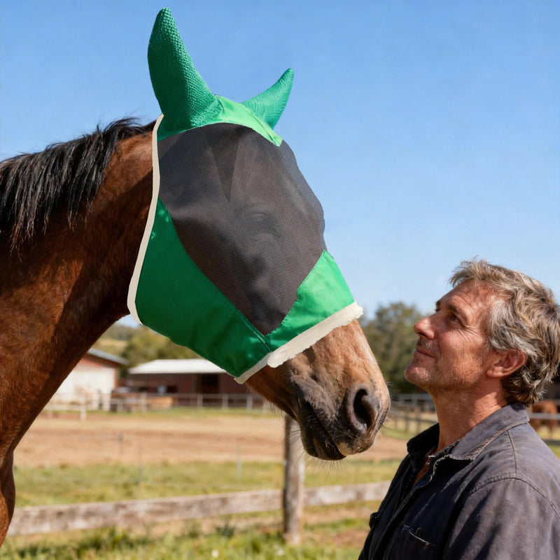 Horse Fly mask with Ears Cover |Soft Lightweight|Breathable Horse mask