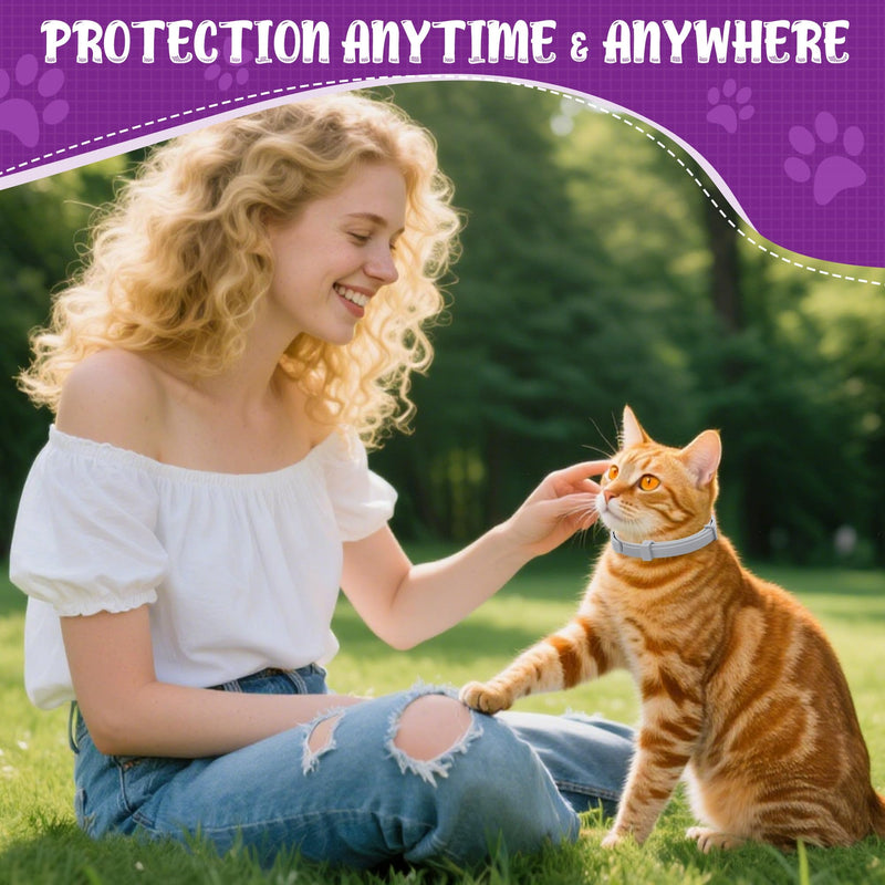 Flea & Tick Collar for Cats 4 Pack - 8 Months Long-Lasting Protection and Prevention, Cat Flea and Tick Collar, Adjustable - PawsPlanet Australia