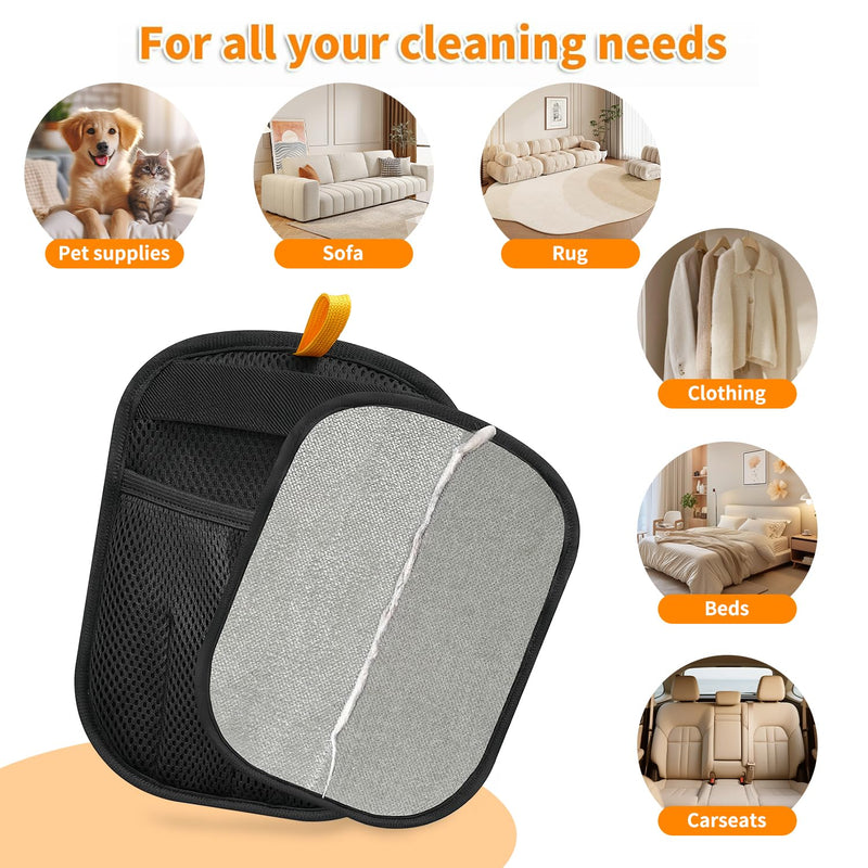 2PCS Pet Hair Removal Glove for Cats & Dogs Five-Finger Electrostatic Magic Brush Pet Hair Remover Glove for Clothing, Couch, Carpet, Furniture, Car Seat 2 - PawsPlanet Australia